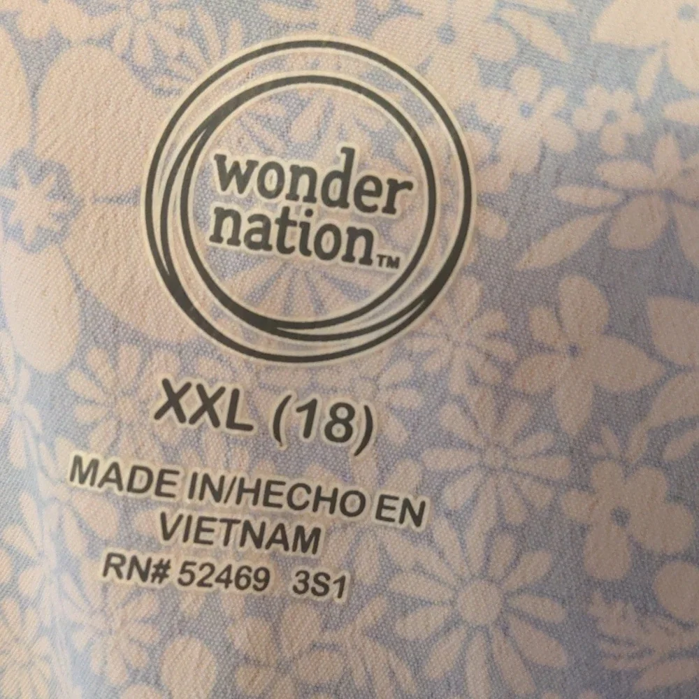 Wonder Nation Light Blue Floral Tiered Casual Dress